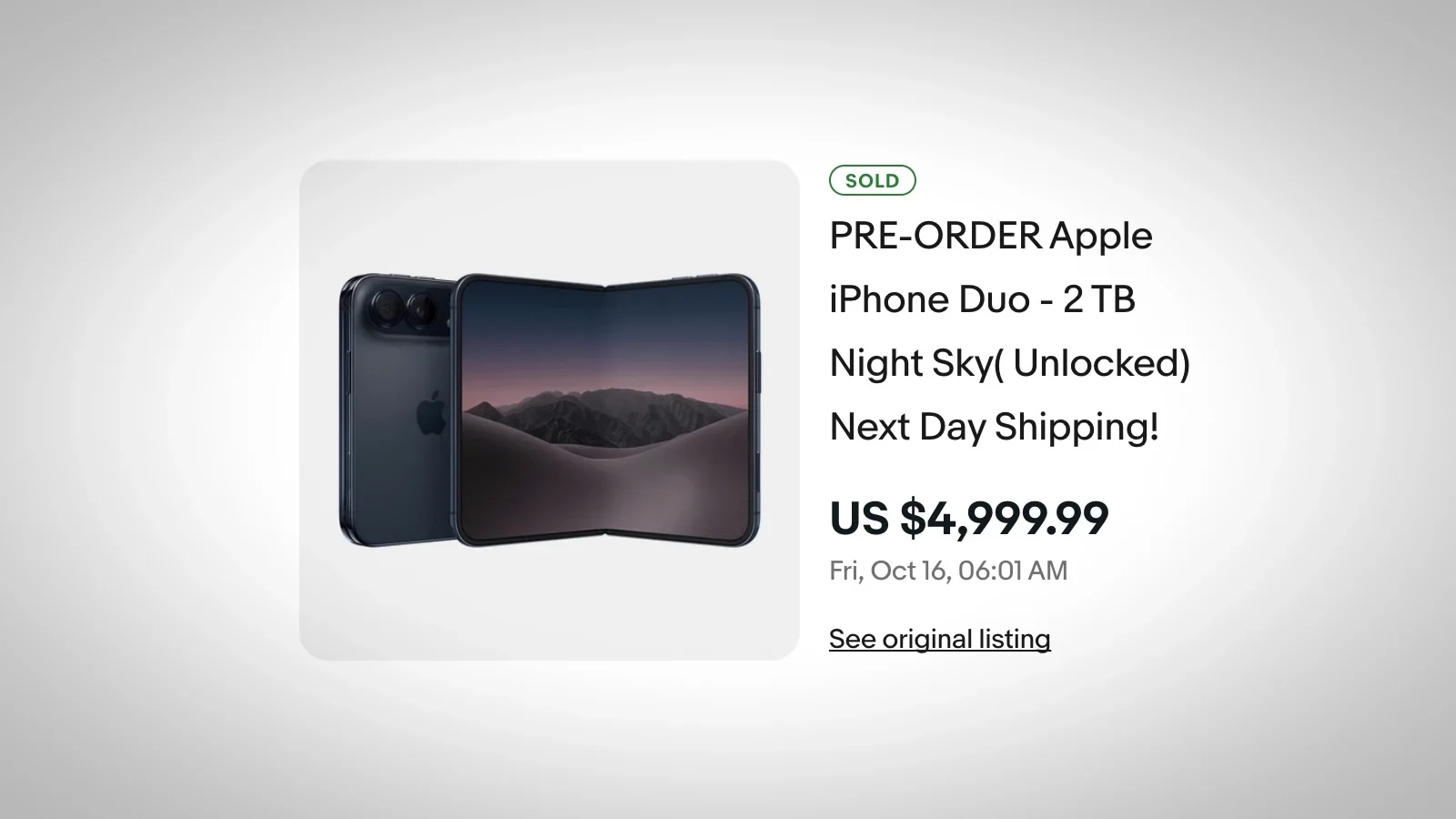Η αγγελία του iPhone Duo στο eBay